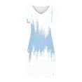 thumbnail image 4 of WHLBF Dress for Women V Neck Summer Short Sleeve Printed Casual Flowy Dresses Blue XL, 4 of 5