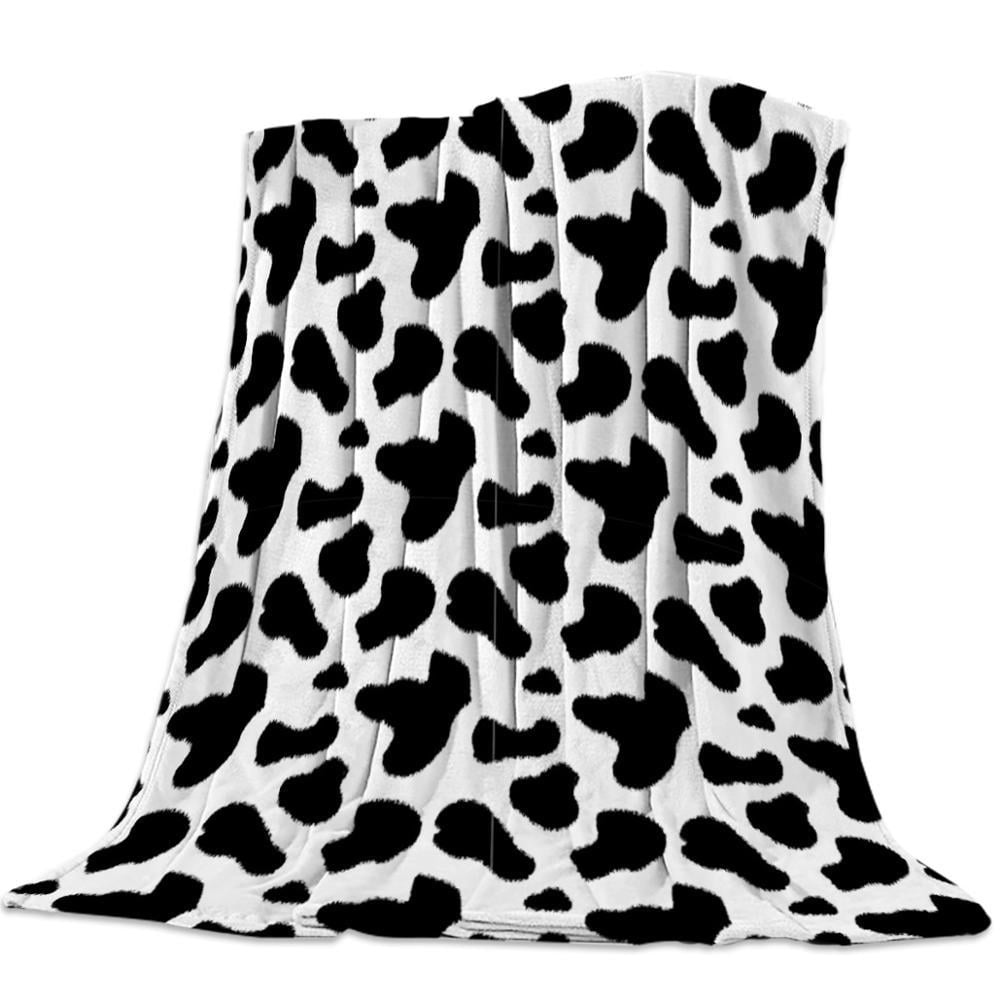 Cow Pattern Flannel Fleece Bed Blanket Bedspread Coverlet Bed