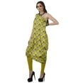 thumbnail image 4 of Moomaya Women's Printed One-Shoulder Cowl Kurti Sleeveless Dress Boho Party Designer Clothing, 4 of 7