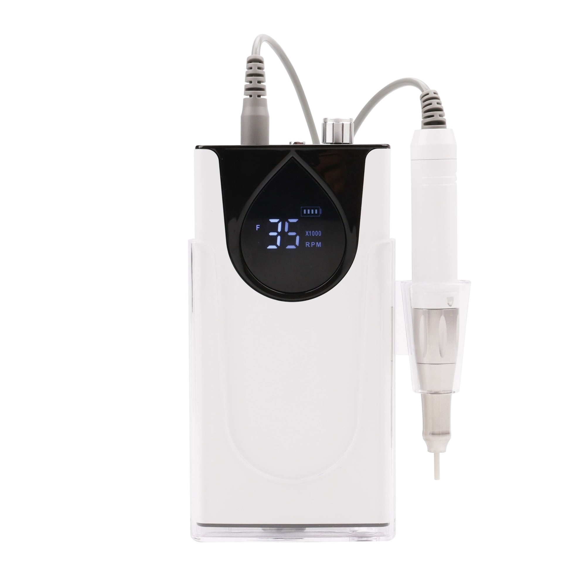 Portable Nail Drill Professional 35000 RPM, Rechargeable Electric Nail File Machine E File For Acrylic Nails Gel Polishing Removing, Cordless Efile With Bits Kit For Manicure Salon Home ,Low Noise