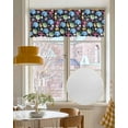 thumbnail image 4 of Coastal Ocean Kitchen Valances for Windows Farmhouse Linen Window Valance Curtain for Living Room Window Treatment Blue Pink Shell Starfish Gold Sea Conch Valance Rod Pocket Topper, 42 x 18 Inch, 4 of 6