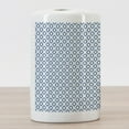 thumbnail image 3 of Ikat Ceramic Toothbrush Holder, Nautical Inspired Abstract Geometrical Shapes Rhombus Lines Squares Pattern, Decorative Versatile Countertop for Bathroom, 4.5" X 2.7", Blue Beige White, 3 of 4
