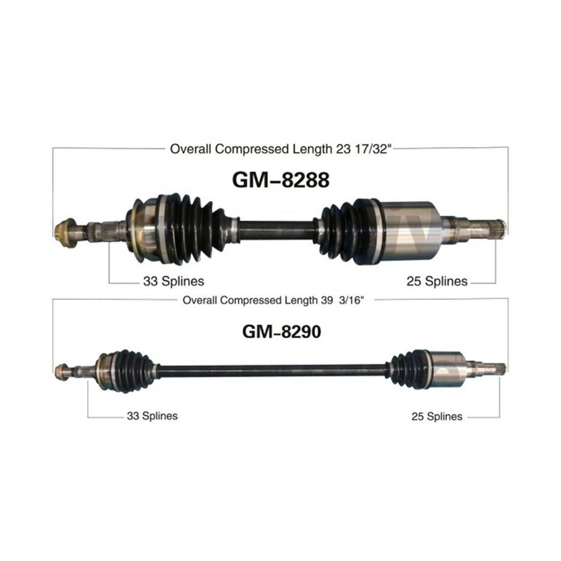 TrakMotive Front CV Axle CV Joint Shaft Assembly Assembly For Chevrolet