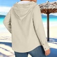 thumbnail image 4 of Camiseta con Capucha de Vendaje de Color Sólido con Botones de Manga Larga de las Mujeres, Camisetas de Manga Larga de las Mujeres de Moda Primavera Otoño Uso Diario, 4 of 9