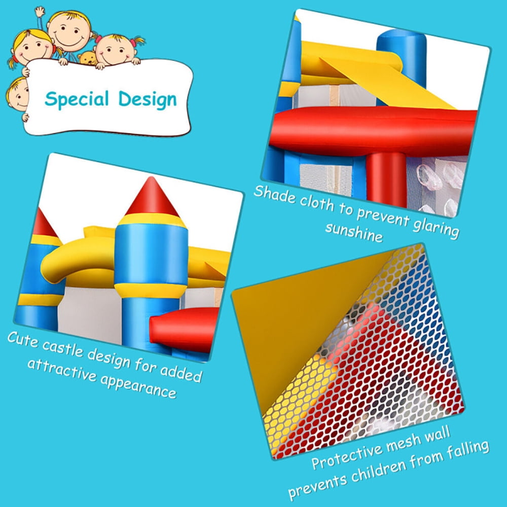Aimee Lii Inflatable Bounce House Castle with Balls & Bag, Playhouse for Kids Outdoor