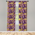 thumbnail image 2 of Ambesonne Geometric 4-Panel Curtains, Funny Memphis, 56"x63", Yellow Purple, 2 of 4