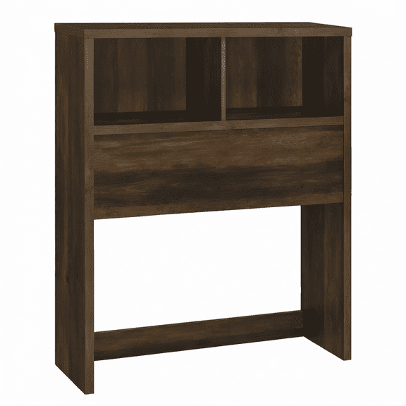 BOVZA Twin Bookcase Headboard with 3 Open Cubbies, Dark Pine Finish, 1 Shelf Storage for Small Bedrooms