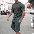 thumbnail image 4 of Playeras Deportivas De Verano Para Hombre, Camiseta Informal De Dos Piezas Con Estampado De Letras, Camiseta De Manga Corta Con Cuello Redondo Y Pantalones Cortos, 4 of 4