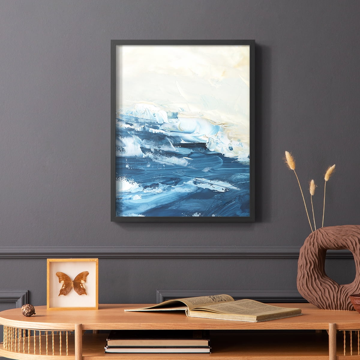 Wave after Wave I Framed Print in Black Solid Wood 8 x 10 Framed Print