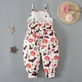 thumbnail image 6 of Penkiiy Kids Toddler Baby Girls Sleeveless Jumpsuit Halloween Pumpkin Witch Graphic Romper Harem Pants with Pocket Outfits White Clearance for 3-4 Years, 6 of 9
