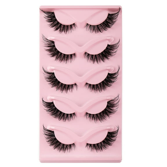 Trayknick Natural Looking False Eyelashes 3d Effect Fake Eyelashes 5 Pairs Lashes Natural 3d Effect Easy to Use Charming Dense Curly Simulated Makeup