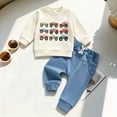 thumbnail image 2 of KPOPLK 2 Piece Baby Toddler Boy Clothes Fall Winter Outfit Long Sleeve T-Shirt Pants Set 6 9 12 18 24 Months 3T 4T 5T Boy Clothes Blue Size 6-12 Months, 2 of 6
