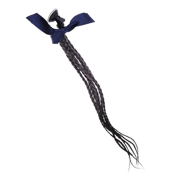 Cola de caballo/coletas para casco Trenza para motocicleta Cabello para casco con Gris a negro