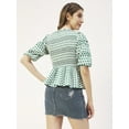thumbnail image 2 of Moomaya Womens Smocked Printed Top, Womens Elbow Sleeve Tops For Summer, 2 of 8
