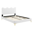 thumbnail image 2 of Modway Lit Plateforme Simple Moderne en Velours de Performance - Blanc, 2 of 12