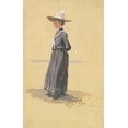 thumbnail image 2 of Remington, Frederic 22x32 Black Ornate Wood Framed with Double Matting Museum Art Print Titled - Eva, 2 of 4