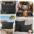 thumbnail image 5 of Black White Striped Outdoor Waterproof Pillow Covers, Abstract Modern Art Irregular Stripe Decorative Square Throw Pillowcase Sofa Cushion Sham for Patio/Couch/Chair, 26"x26" 2 Pack, 5 of 8