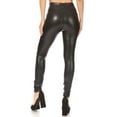 thumbnail image 3 of High Waist Sculpting PU Faux Leather Skinny Pants - Black, 3 of 5
