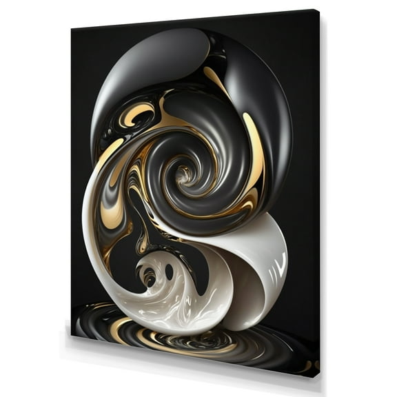 Designart Liquid White Stained Glass I Canvas Wall Art