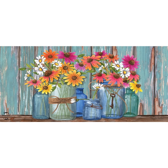 Briarwood Lane Spring Farm Fresh Flowers Mini Mat 22x10 Indoor Outdoor For Spring Doormat