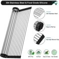 thumbnail image 2 of Roll-up Dish Drying Rack, Roll-up Dish Rack Dish Rack Drying Rack, Foldable Stainless Steel Roll-up Dish Drying Rack Sink Kitchen Drain Racks, 43x35cm, 2 of 4