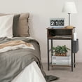 thumbnail image 5 of Bedside Table with Charging Station End Table with Organizer Bag, Drawer and USB Port and Power Outlet Bedside Frame Suitable for small spaces Living room, bedroom, rustic brown, 5 of 6