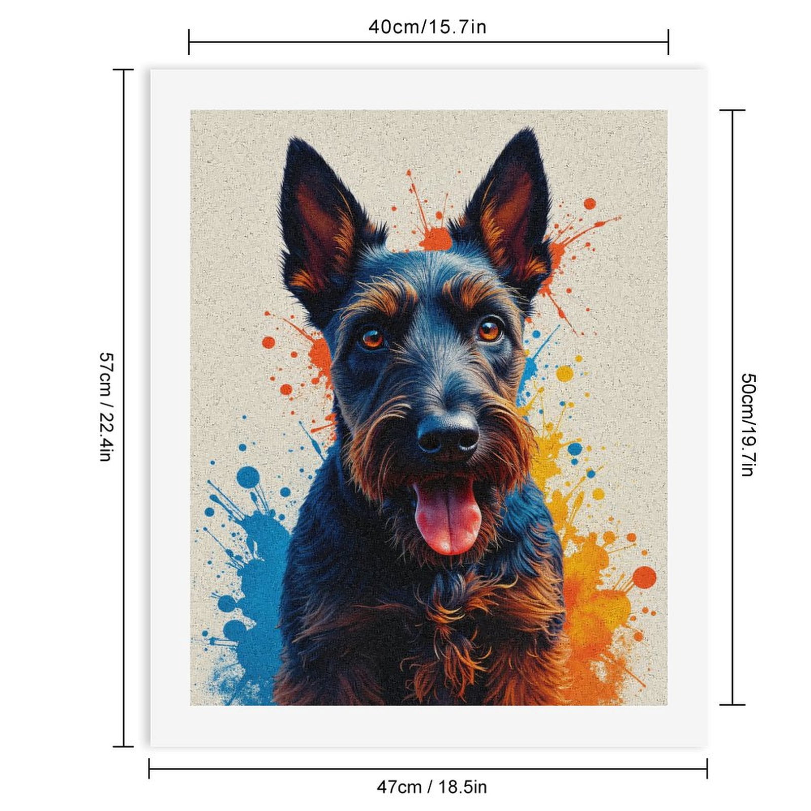 Paint By Numbers Kit for Adults Beginner - DIY Dog Art Color Splash Portrait Canvas Painting Kits for Adults, Frameless Paint By Number for Adults for Home Wall Decor 16x20 Inch