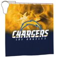 thumbnail image 1 of LAC_Chargers Cortina de ducha impermeable de secado rápido para baño, cortina de ducha con ganchos, decoración de fútbol americano, juego de cortinas de ducha para baño, plancha de 72 x 72 pulgadas, 1 of 8