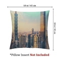 thumbnail image 4 of nygtbtfer  Landscape Decorative Throw Pillow Case Pack of 2, Evening Skyline of Taipei Taiwan Cityscape Modern Landmark Urban Scenery, Cushion Cover for Couch Living Room Car, Multicolor White, 4 of 7