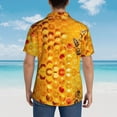 thumbnail image 4 of Fotbe Bees on Hive Honeycomb Camisa Hawaiana para Hombre Unisex – Camisa Casual de Verano con Botones de Manga Corta de Algodón y Lino,XX-Large, 4 of 7