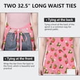 thumbnail image 6 of Strawberry Plants Fruit Flower Apron-Garden Aprons for Women with Pockets-Cotton Linen Waterproof Kitchen Cooking Gardening Aprons Adjustable for Kitchen,Cooking,BBQ and Salon 33x27 Inch, 6 of 7