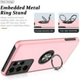thumbnail image 5 of Case for Samsung Galaxy S21 Ultra 5G, [Built-in Camera Cover] Military Shockproof Phone Case Cover with Embedded Metal Ring Stand Kickstand [Support Magnetic Car Holder] for S21 Ultra, Pink, 5 of 13