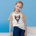 thumbnail image 7 of Cute Raglan Graphic Tees for Girls Summer Short Sleeve Baseball T-Shirts Loose Fit Round Neck Casual Going Out Tops Beige， 7 Years, 7 of 7