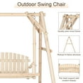 thumbnail image 5 of Ktaxon Outdoor Wooden Porch Swing Glider with Stand Hanging Swing 2 Seater Nature 67", 5 of 12