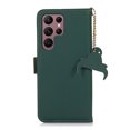 thumbnail image 3 of Nalacover for Samsung Galaxy S23 Ultra Synthetic Leather and Soft TPU Case,360 Protection Flexible Luxury Magnetic RFID Flip Wallet Card Slots Kickstand Shockproof Cover with Cute Pendant.Green, 3 of 8