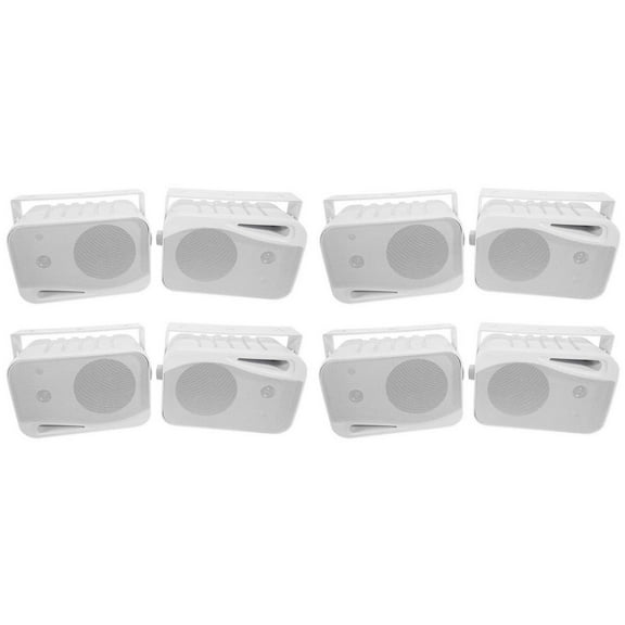 (8) Rockville HP4S 4" Outdoor/Indoor Home Theater Patio Speakers Swivel Brackets