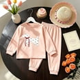 thumbnail image 4 of ZXLBBD Girls' 2 Piece Pajamas Set Long Sleeve Crew Neck Top Polka Dot Animal Print Elastic Jogger Pants Kids Soft Loungewear Clothes Sets,Pink,Size 6 Y-7 Y, 4 of 4
