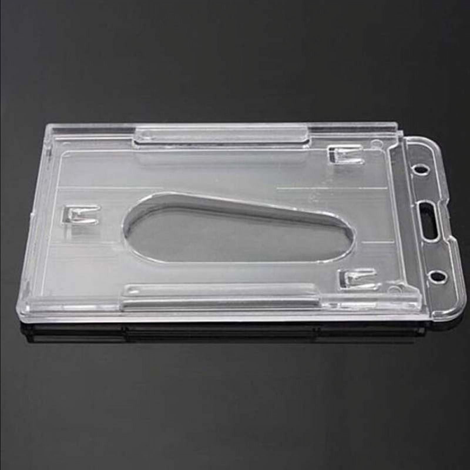 Vertical Hard Plastic Badge Holder Double Card Id