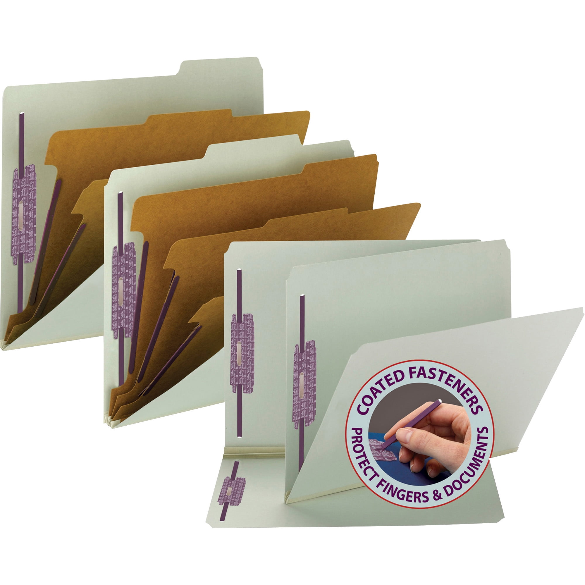 Smead SafeSHIELD® End Tab Class Folder GY/GN 10/BX Letter (26810)
