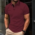 thumbnail image 2 of YODETEY Men’s Classic Performance Polos with Pocket, Collar Casual Shirts,Big and Tall Wine,Size S-3XL, 2 of 8