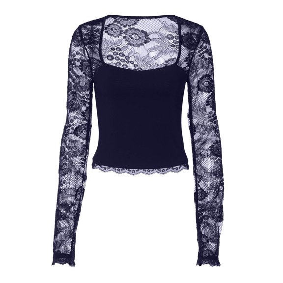 ZIXKCGDSE Womens Long Sleeve Shirts Lace Going Out Tops Slim Fit Blouses Fall Fashion Clothes Size M