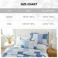 thumbnail image 4 of PANGUSHAN 100% Cotton King Quilt Set, Farmhouse Patchwork King Size Quilt Bedding Set Bedspreads, Reversible Quilted Lightweight Comforter, Blue/Beige/White Bed Spread for King Bed, 3 Pieces, 4 of 8
