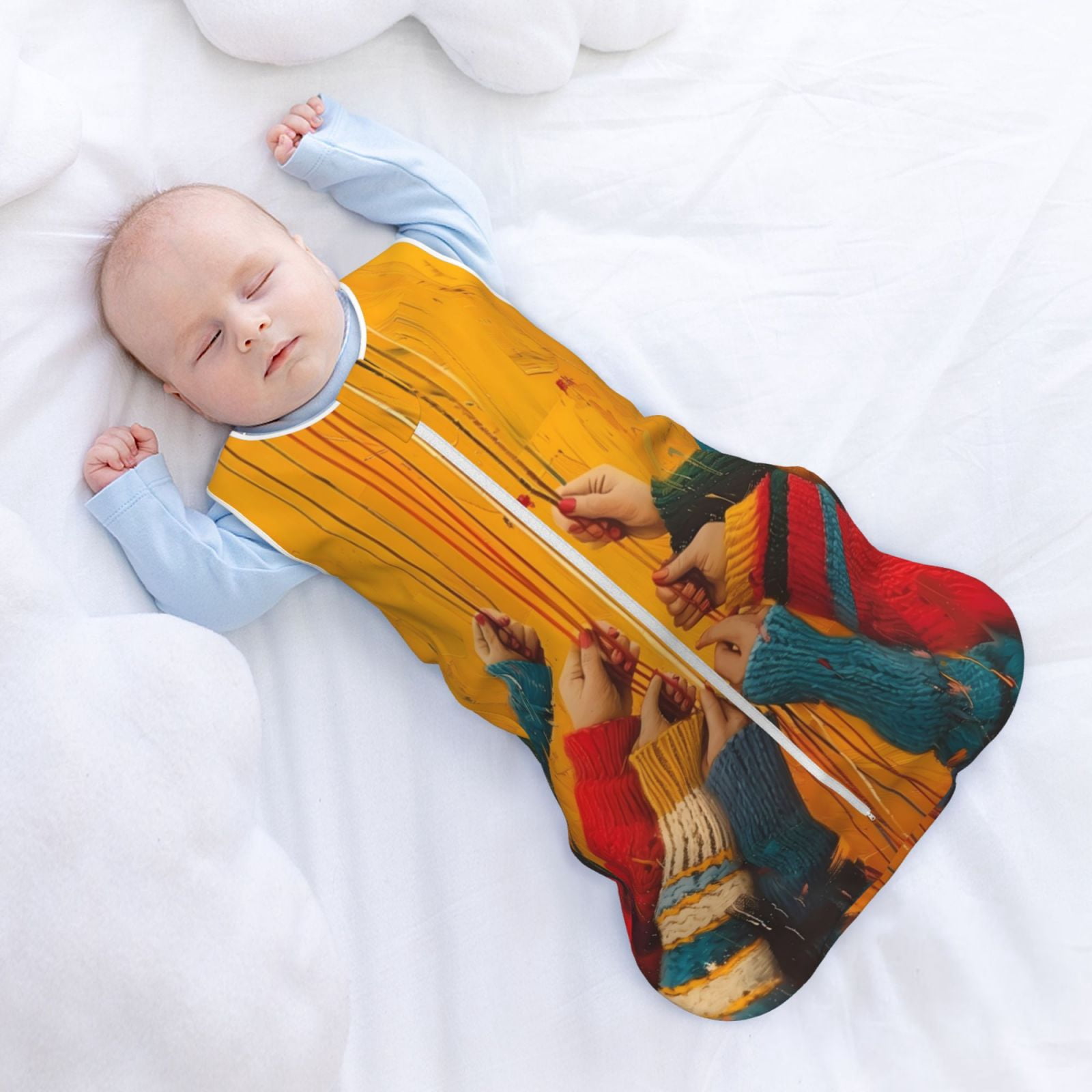 Vsdgher Colorful Sweaters And Strings Baby Sleep Sack, Sleeveless Baby Sleeping Bag Toddler 2-Way Zipper Wearable Blanket for Infant Toddler Newborn-X-Large