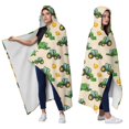 thumbnail image 2 of Wearable Blanket,Cartoon Tractors Pumpkins Beige Pattern Hooded Wearable Sherpa Blanket for Adults & Teens,Winter Poncho Shawl Wrap Cape Thick Warm,50"x60", 2 of 5