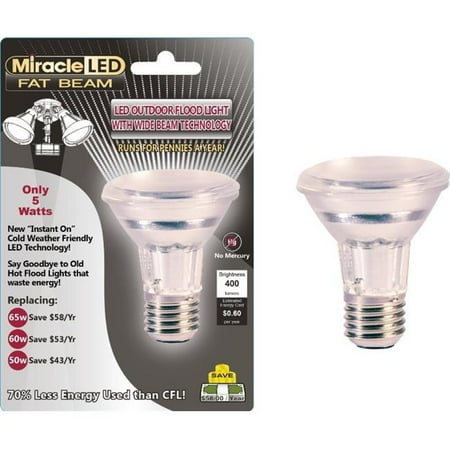 Miracle Led 603005 5 Watt Fat Beam Security Bulb Wide Angle Flood Light Canada Miracle Led 603005 5 Watt Fat Beam, Outdoor Cfl Flood Light Bulbs