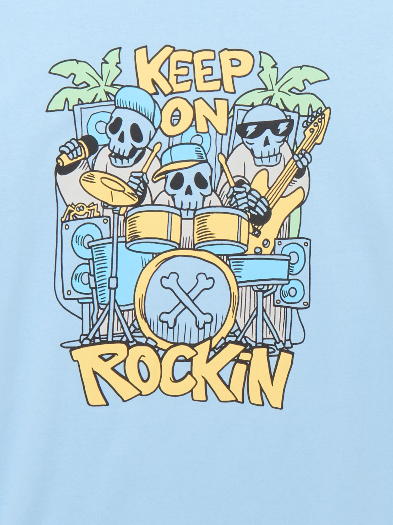 Wonder Nation Keep on Rockin, Crew Neck, Short Sleeve, Graphic T-Shirt, Sizes 4-18