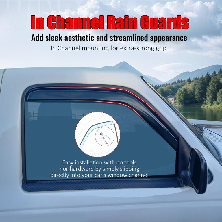 Acrylic Window Visors Rain Guards For 2019-2025 Silverado & Sierra 1500 Standard Cab – Smoke Tinted