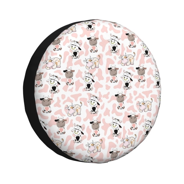 Balery Cute Cartoon Cows Cubiertas para Neumáticos - Protector Resistente para Neumáticos de Camioneta, SUV, Remolque, Camper y RV-15 inch