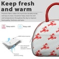 thumbnail image 3 of Insulated Lunch Bag Women, Reusable Red Lobster on Grey Stripes Tote Lunch Box, Leakproof Cooler Lunch Bags for Work Office Travel Picnic, 3 of 6