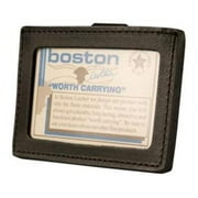 Boston Leather Horizontal ID Holder w Belt Clip